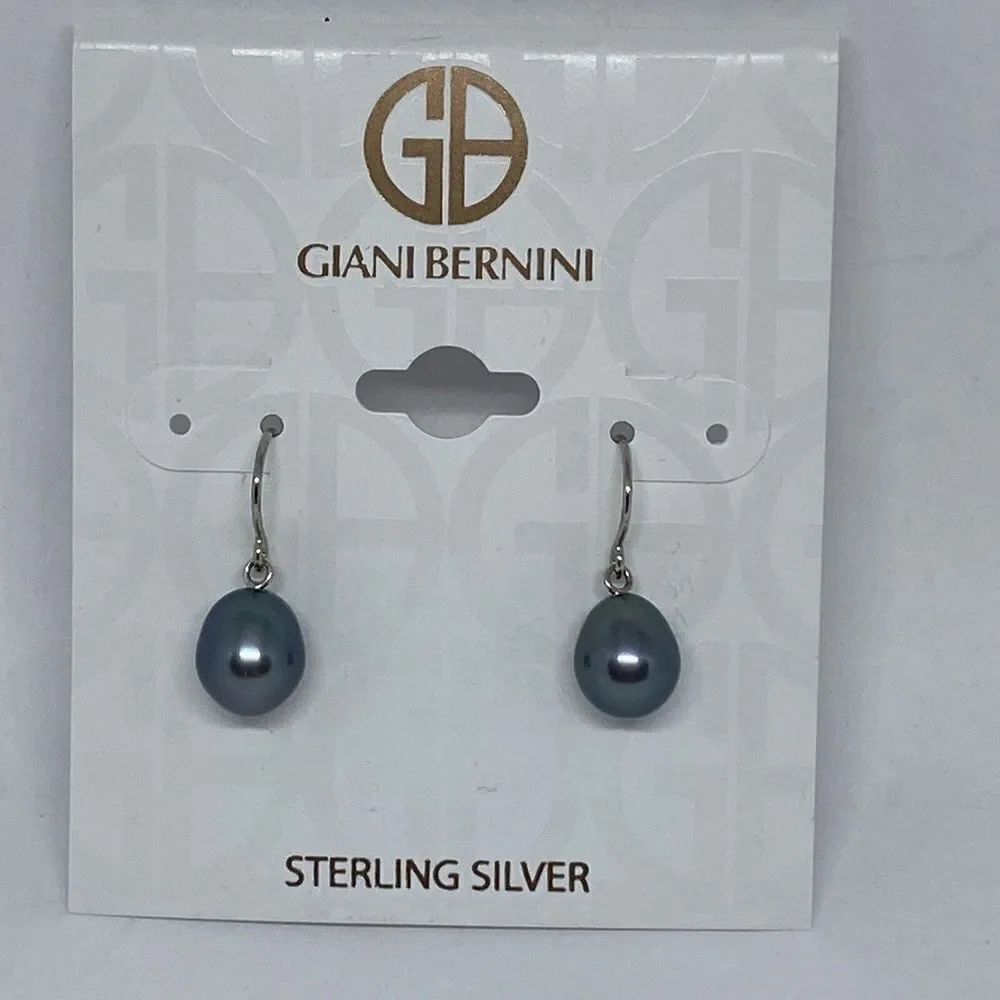 Giani Bernini Freshwater Pearl Drop Earrings in Sterling Silver MSRP $50 CP748